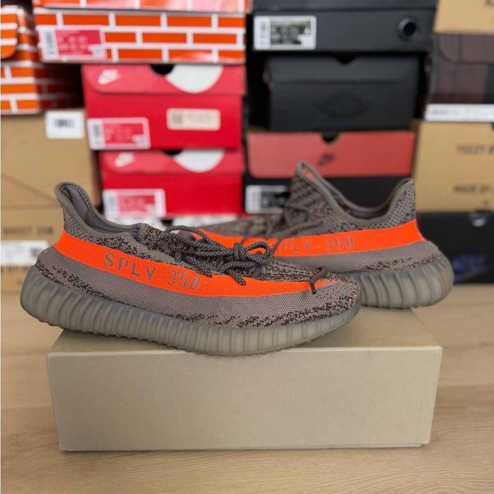 adidas Yeezy Boost 350 V2 Grey with Bright Orange Stripe